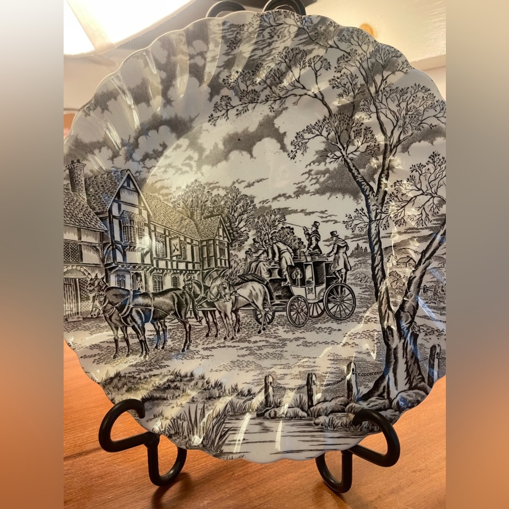 English Country Brown Ironstone Royal Mail Staffordshire Plate